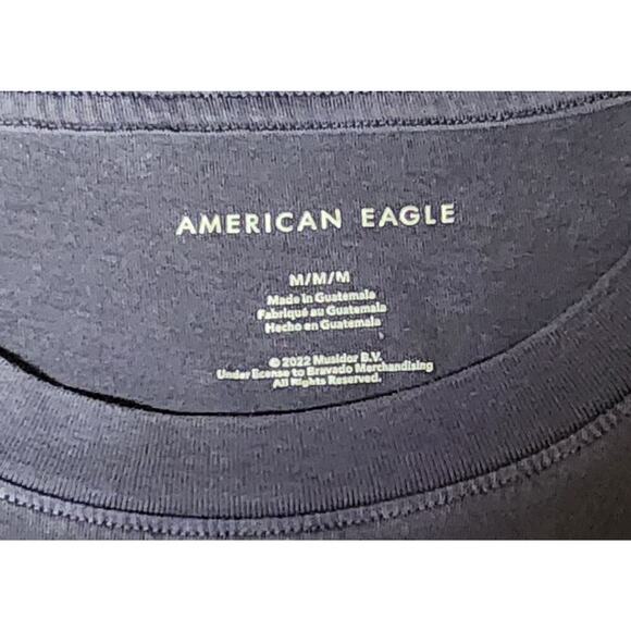 American Eagle Cropped Oversized Rolling Stone Graphic Shirt Altered Top Medium - Picture 6 of 6